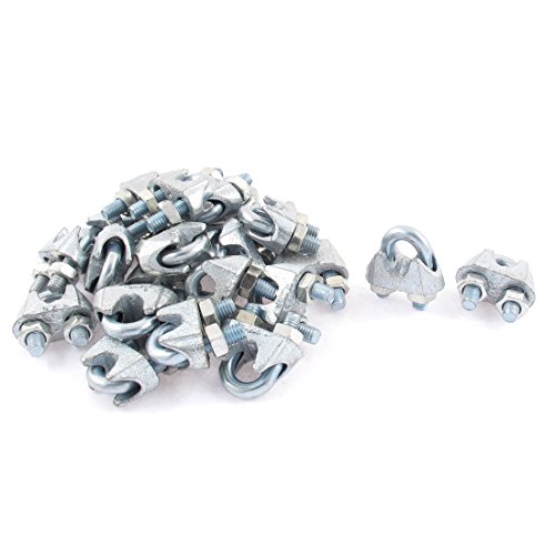 Abrazaderas de cable de 8 mm Aexit sujetacables de metal para cables de acero pack de 24 2