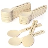 Custom Disposable Wooden Spoon, Personalized Engraved Name Logo Text Wooden Coffee Stir Spoons, Ice Cream Spoons for Birthday party, Bridal Shower, Wedding Favor Decors(1.18x3.94inch (3x10cm)