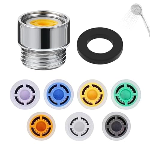 KAHZOR 9 Pièces Economiseur d'eau pour Douche, Réducteur Limiteur Débit, D'eau Régulateur de Débit Ensemble avec Adaptateur de Douche et Joint pour...