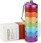 Weekly Metal Pill Organizer, Waterproof 7-Day Pill Container for Outdoor Travel. Aluminum Pill Case That is Shockproof and Has Large Compartments for Storing Vitamins, Fish Oil. Emergency Pills