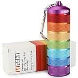 MEECN Weekly Metal Pill Organizer for Outdoor Travel, Aluminum, Waterproof, that is Shockproof and Has Large Compartments for Storing Vitamins, Fish Oil, Emergency Pills