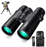 Gosky 10x42 Roof Prism Binoculars for Adults, HD Professional Binoculars for Bird Watching Travel Stargazing Hunting Concerts Sports-BAK4 Prism FMC Lens-with Phone Mount Strap Carrying Bag