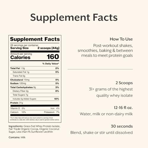 Image of ProMix Nutrition Whey Protein Isolate Powder, Chocolate - Grass-Fed - Post Workout Fitness & Nutrition Shakes, Smoothies & Cooking Recipes - Gluten-Free & Keto-Friendly - 2.5 Pound (Pack of 1)