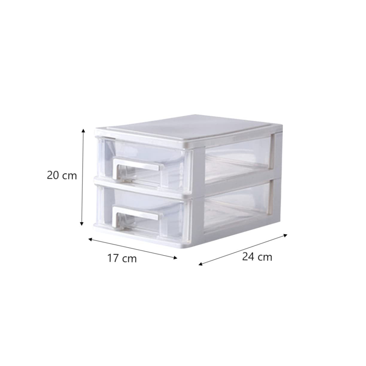 minkissy Transparente Aufbewahrungsbox mit 2 Schubladen aus Leichtem Pp Kunststoff Praktischer Organizer für Schreibtisch und Büro zur Übersichtlichen Aufbewahrung von Kleinteilen