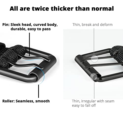 Double Prong Belt Plus Size 39 to 71'' Black Grommet Nylon Belts for Men Women Unisex3