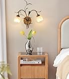 Caractéristiques des ampoules : Cette applique murale florale style ferme nécessite deux ampoules E14 (non fournies), d'une puissance maximale de 45 W x 2. Compatible avec différentes ampoules, telles que les ampoules fluocompactes, les ampoules à économie d'énergie, les ampoules LED, les ampoules halogènes, etc. Vous pouvez remplacer les ampoules selon vos besoins, ce qui est très pratique.