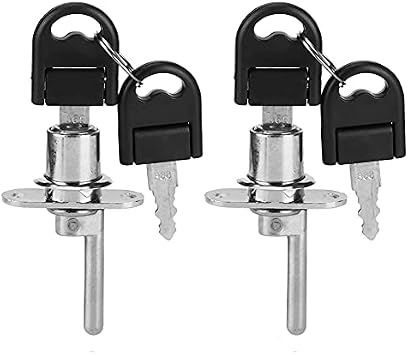 Drawer Cabinet Plunger Lock, Secure Keyed Furniture Locking Solution for Office Home Zinc Alloy Black Silver 16mm 19mm 2 Pack