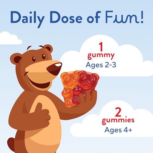 L’il Critters Gummy Vites Daily Gummy Multivitamin for Kids, Vitamin C, D3 for Immune Support Cherry, Strawberry, Orange, Pineapple and Blueberry Flavors, 70 Count Gummies