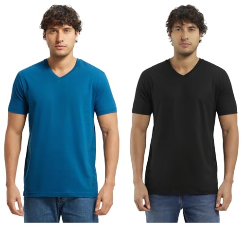 Image of Jockey Men Regular Fit V Neck Half Sleeved T-Shirt (Pack of 2)
