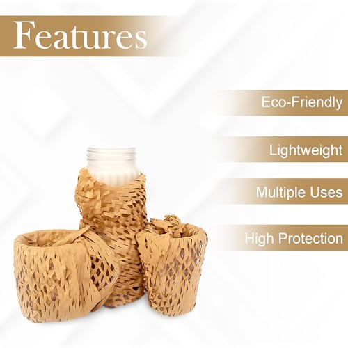 Image of GLUN Honeycomb Paper Bubble Wrap Roll 10 Meter x 15 Inch - Eco-Friendly Cushioning Paper Roll for Packing, Shipping & Moving, Strong Kraft Paper Protective Packaging Material (Pack of 1)