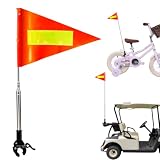 Fahrradanhänger Fahne, Fahrrad Wimpel, Fahrradfahne, Reflektierende Fahrradflagge, Sicherheitswimpel, Verstellbare, mit Teleskopstange, Für Golfwagen Scooter Kinderwagen Rollstuhl, 1 Stück