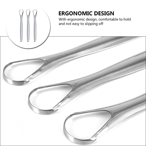 EXCEART 3Pcs Lingüeta Raspador de Aço Inoxidável Lingüeta Escova de Língua Saudável Escovas de Higie