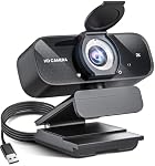 2K Webcam with Mic, Privacy Cover and Wide Angle, USB Camera for Desktop, Laptop, Zoom, Skype, Streaming
