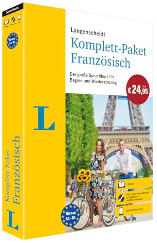 Langenscheidt Komplett-Paket Französisch: Sprachkurs zum Französisch lernen für Anfänger und Wiedereinsteiger mit 2 Büchern, 7 CDs und Vokabeltrainer-App