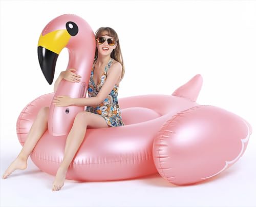 Image of Jasonwell Giant Inflatable Flamingo Swan Pegasus Pool Float Summer Beach Swimming Pool Floatie Lounge Floating Raft Outdoor Party Decorations Toys for Adults