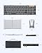 ProtoArc Foldable Keyboard and Mouse, XKM01 True Full-Size Folding Wireless Keyboard Mouse for Business Travel, a Portable Office Suite On-The-Go, Compatible with Laptop iPad Tablet - Black Silver