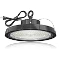 HYPERLITE UFO High Bay Light: 200W 5000K LED Lights 28000LM AC100-277V 5' Cable with Plug - LED Shop Lights for Warehouse Factory Exhibition Hall