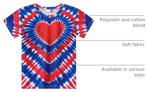 Image of Kids 4th of July 3D Tie Dye Style T-Shirt Boys Girls Patriotic American Flag Clothes Firecracker Tops 4-10 Years