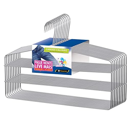 Cabide para Calça Triplo Calceiro Cromado Organização Roupa Armario - Kit com 10 unidades