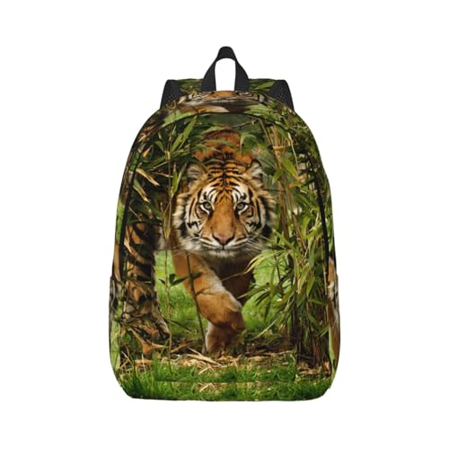 Sac à dos de voyage pour femme avec rangement ordinateur et imprimé tigre de la jungle