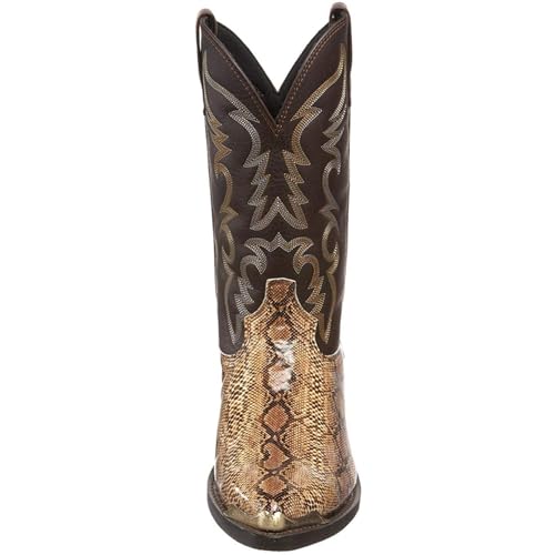 Men's Snake Skin Cowboy Boots, Square Toe, Distressed, Embroidered, Western, Snakeskin, Casual, All Seasons4