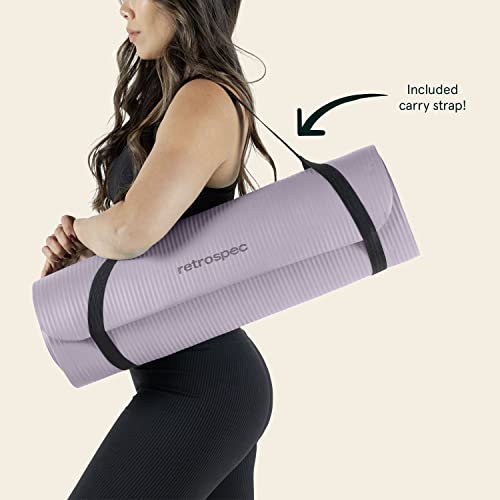 Retrospec Solana Yoga Mat Extra Thick 1" Exercise Mat, Fitness, with Strap | 72" x 24" x 1", Home Workout, for Women and Men, Floor Stretching, Padded, Cushioned, Pilates, Training, Non Slip, Latex Free - image 7