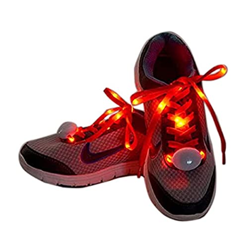 QQY Lacets lumineux à LED, Les lacets en nylon à LED allument les lacets de chaussures les lacets de lumière disco à LED clignotantes pour la fête, la danse, le hip-hop, la course (Rouge) Cover