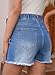 BLENCOT Maternity Jeans Shorts for Women Mid Waisted Frayed Hem Stretchy Denim Shorts Comfy Pregnancy Summer Clothes Fashion 2026 Beau Blue Small