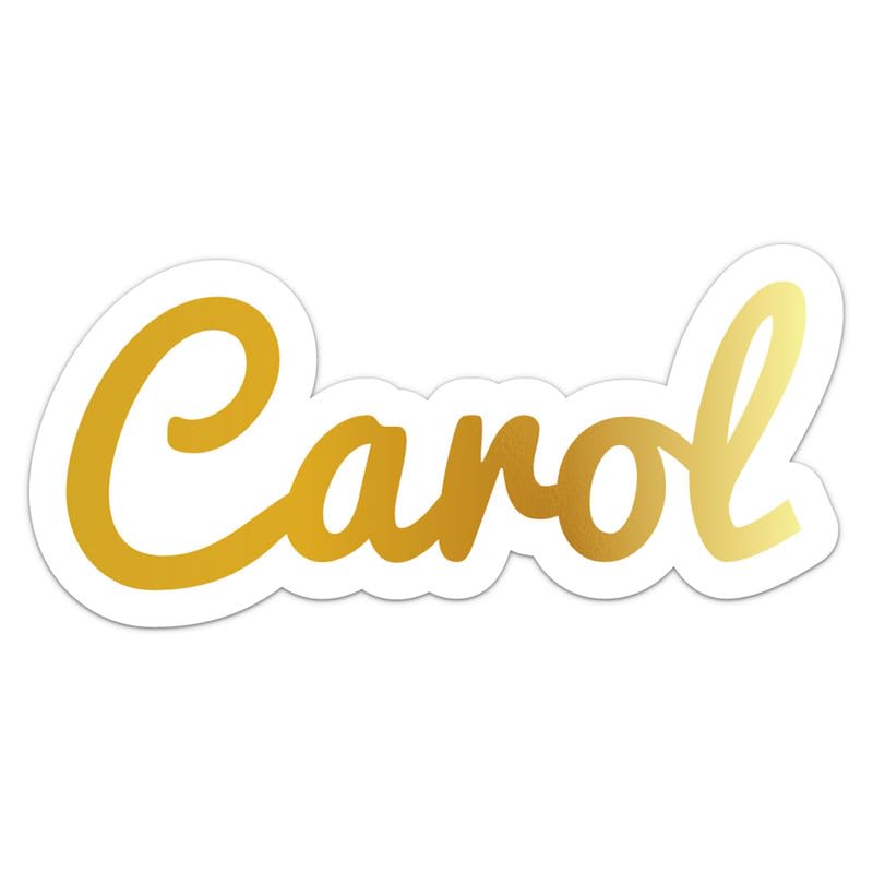 Carol Name Sticker - Vinyl Waterproof Decal for Car, Laptop, Wall, Window, Book Case, Water Bottle, Bumper Sticker Size - 6'' Longer Side