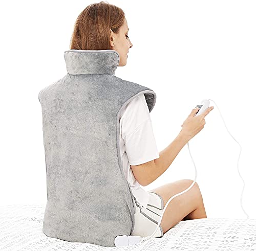 Heizkissen für Rücken Schulter Nacken 60x100cm Grau Cover