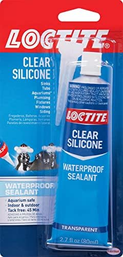Loctite Silicone Waterproof multipurpose adhesive and sealant creates protective seal ideal for metal, glass, rubber, tile,used indoors and outdoors, aquarium safe(fresh and salt water), 80ml
