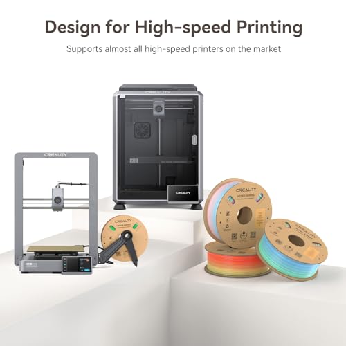 Image of Creality 3D Printer Filament PLA 1.75mm, Creality Official Hyper PLA Filament,4Pcs 2.2 lb /1 kg, 600 mm /s Designed for High-Speed 3D Printing (Gray*4)