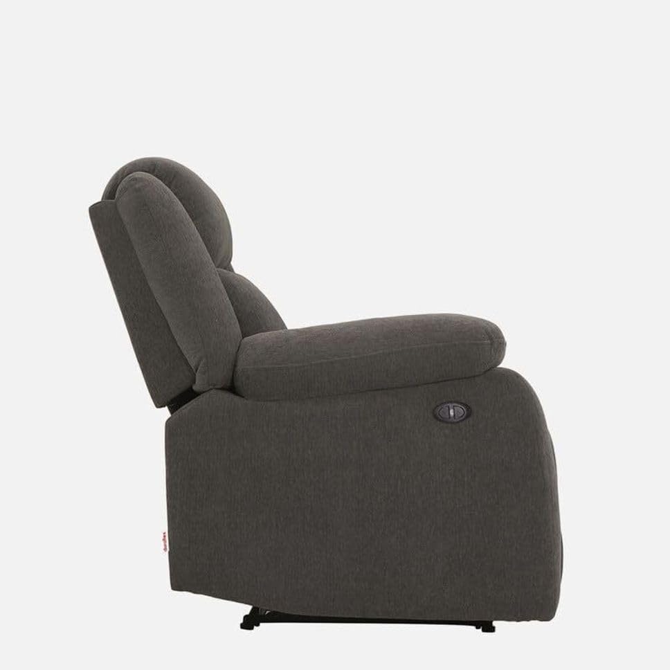 Image of Modern Upholstered Recliner Armchair with Ergonomic Design, Soft Fabric Finish & Relaxing Lounge Comfort, Color: Grey-G