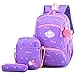 Produktbild PJY Kinder Schulranzen Mädchen Schulrucksack Schultaschen Kinder Prinzessinnen-Rucksack Grundschule Rucksack, lila 5