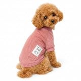 犬服 ケーブル編み サマーニット ペットウェア オールシーズン 春 夏 秋 冬 子犬 小型犬 中型犬 やわらか 抜け毛防止 エアコン対策 伸縮性 重ね着 男の子 女の子 可愛い 人気 ぽかぽかわんこ (スモーキーピンク, M)