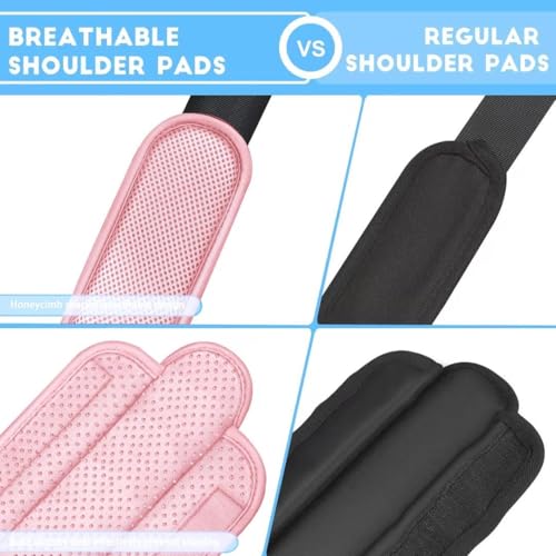 Image of ZINZ 2-Pack Universal Shoulder Pad with Ultra Thick Cushion for Bag Luggage Bag Crossbody, Plus Long & Anti-Slip & Breathable,Pink