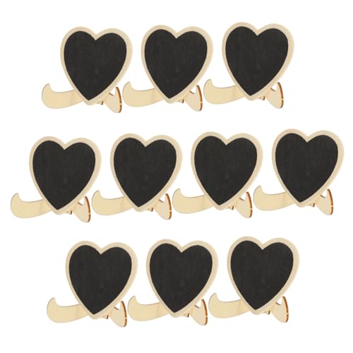 ERINGOGO 10pcs Chalkboard Labels Mini Chalkboard Sign Blackboard Style Heart Shaped Message Board for Tabletop Decor