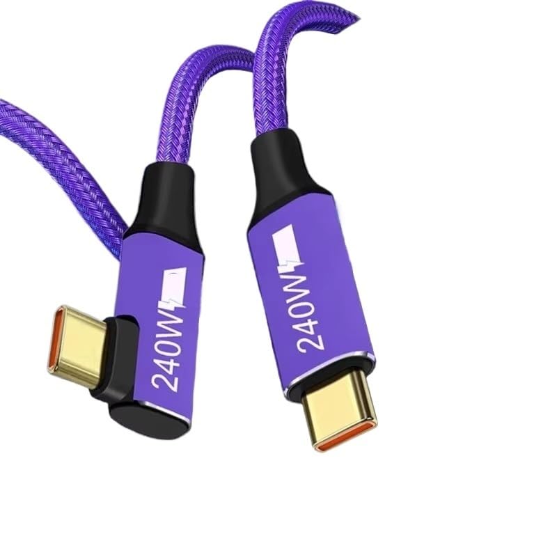 5A 240W Data Cable USB-C to TPE-c Suitable for QC3.0 Head TPE-c 240w Cable(2 Meter Purple)