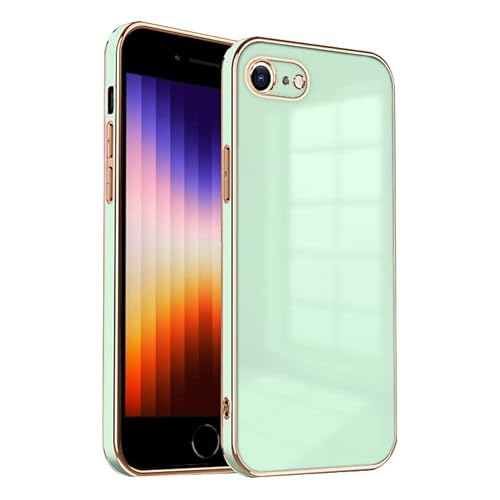 ZNX\ZENIX iPhoneSE 第3世代 ケース iPhoneSE 第2世代 ケース iPhone SE3 SE2 8 7 TPU おしゃれ バンパー型 ケース ストラップホール かわいい くすみカラー ゴールド 大人 ZX-milky2 (iPhone SE(2/3世代)/8/7, ミントグリーン)