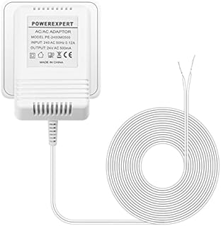 24V 500mA Doorbell Transformer, C Wire Transformer Adapter AC Power Supply Compatible with Ring Video Doorbell & Thermostat with 8M (315") Long Cable (White)