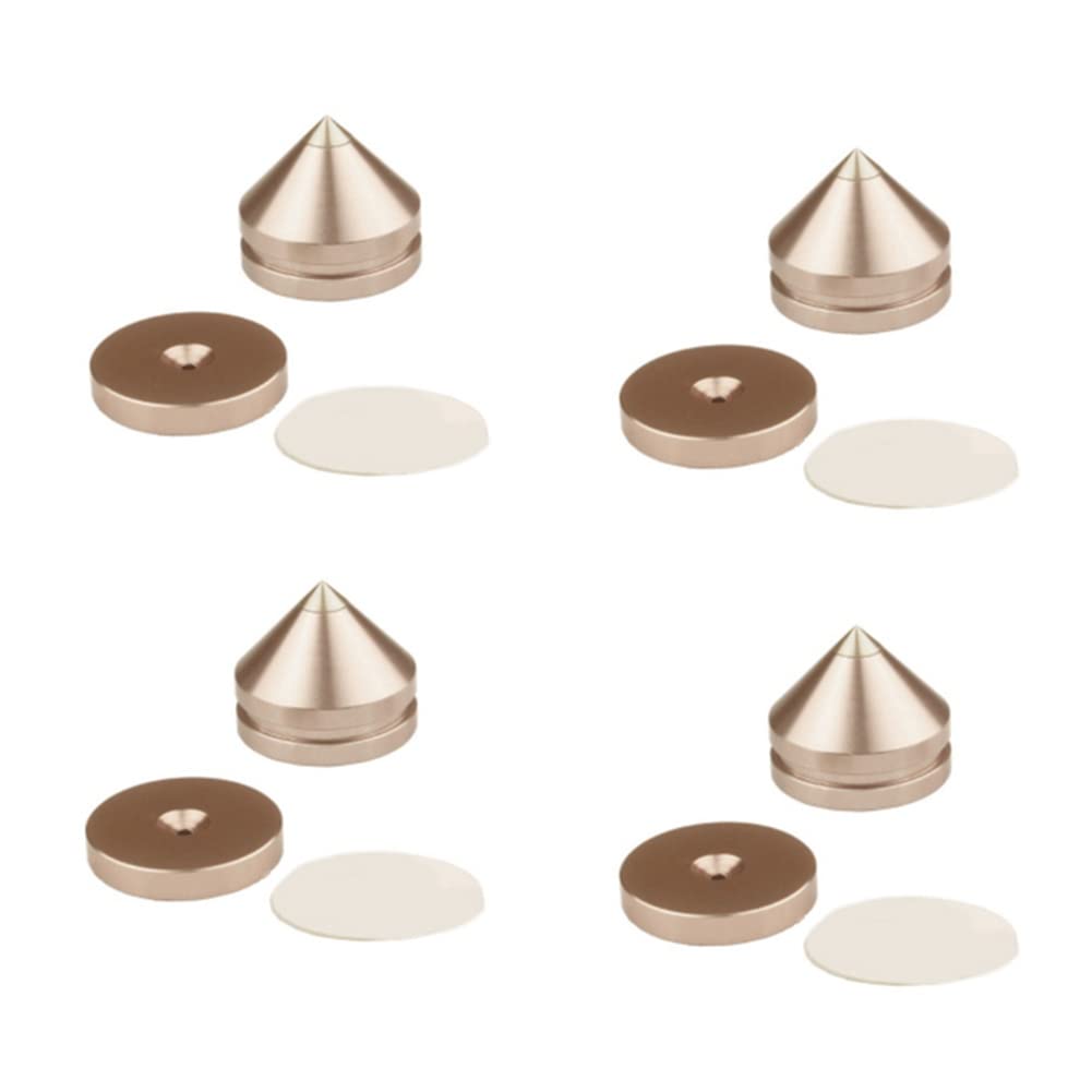 Lizusidtsy 4Set HiFi Audio Foot Spikes Cone Floor Foot Nail Aluminum Alloy Speaker DAC CD Cabinet Power Amplifier Computer (Gold)