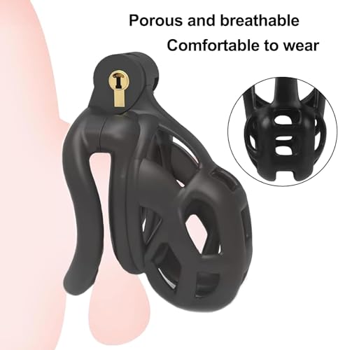 Peniskäfig Sex Spielzeug für die Männer Chastity Cage Männer mit 4 Cockring Cage Bondage Sexspielzeug für Männer Keuschheit Penis Käfig Keuschheitskäfig Herren extrem Keuschheitsgürtel für Herren S