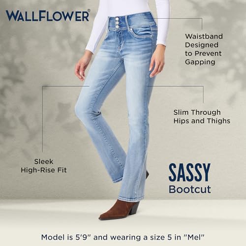 WallFlower Women's Sassy Bootcut High Rise Insta Soft Juniors Jeans4