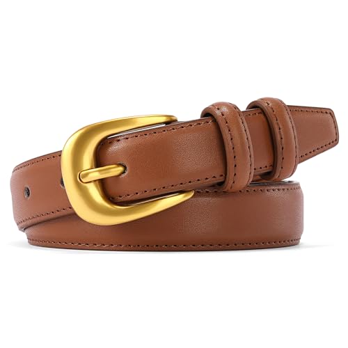 SENDEFN Women's Belt for Jeans Dress Casual Leather Ladies Waist Belts with Gold Buckle