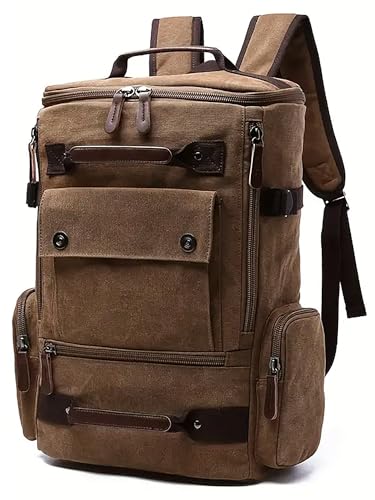 Image of Fur Jaden Black Canvas Backpack (Brown)