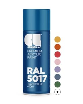 Cosmos LAC Acrylic Paint Spray Can in Many RAL Colours, 400 ml Spray Can Perfect for DIY, Upcycling and Other Painting Work RAL 5017 TRAFFIC BLUE N341