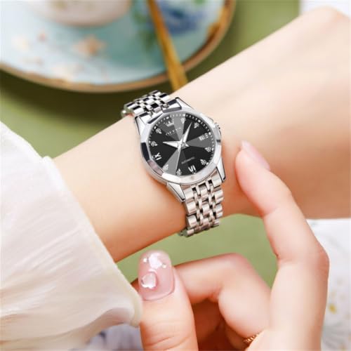 Image of OLEVS Womens Watches Automatic Luxury Dress Ladies Watch Ceramic Strap Rose Gold Self Winding Female Wrist Watch