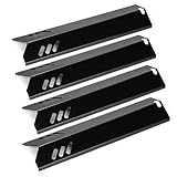 38.4CM Universal Porzellanstahl Grill-Heizplattenschutz für Grillchef, Landmann 12739, Dyna-Glo, Backyard, Universal Brennerabdeckung für Jamie Oliver, Uniflame, Porzellanstahl Heizplatte,4 Stück