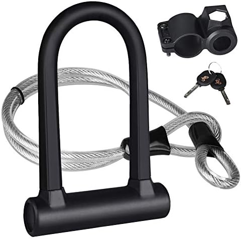 KASTEWILL Bike U Lock Heavy Duty Anti Theft, Secure Combination Bike U Lock with 16mm Shackle, 4ft Length Security Cable,U Bolt Bike Lock for E-Bike,Mountain Bike,Road Bike(Small)