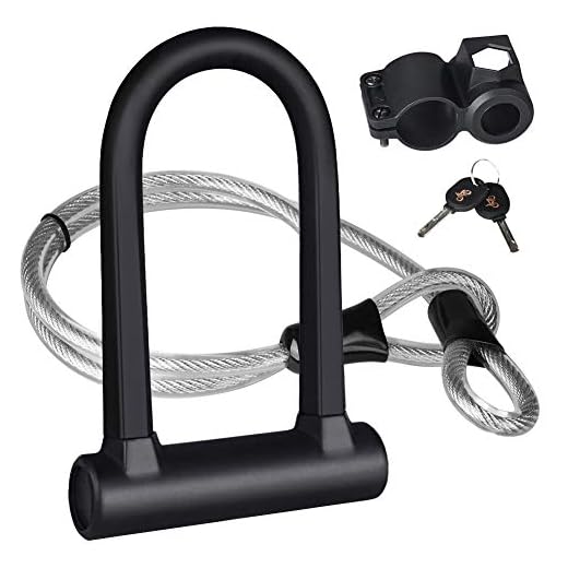KASTEWILL Bike U Lock Heavy Duty Anti Theft, Secure Combination Bike U Lock with 16mm Shackle, 4ft Length Security Cable,U Bolt Bike Lock for E-Bike,Mountain Bike,Road Bike(Small)